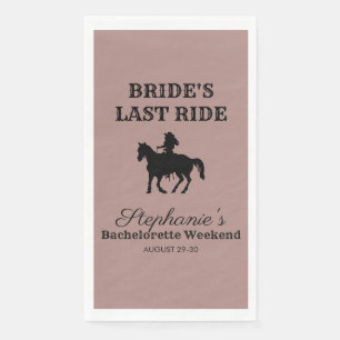Dusty Rose Bride's Last Ride Bachelorette Weekend Napkin
