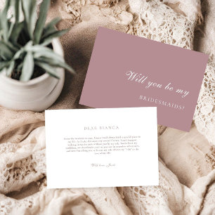 Dusty Rose Bridesmaid Proposal Card