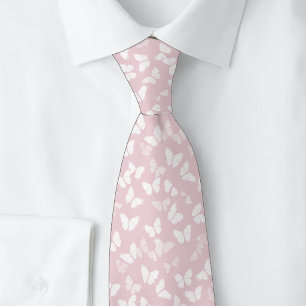 Dusty Rose Butterflies Tie