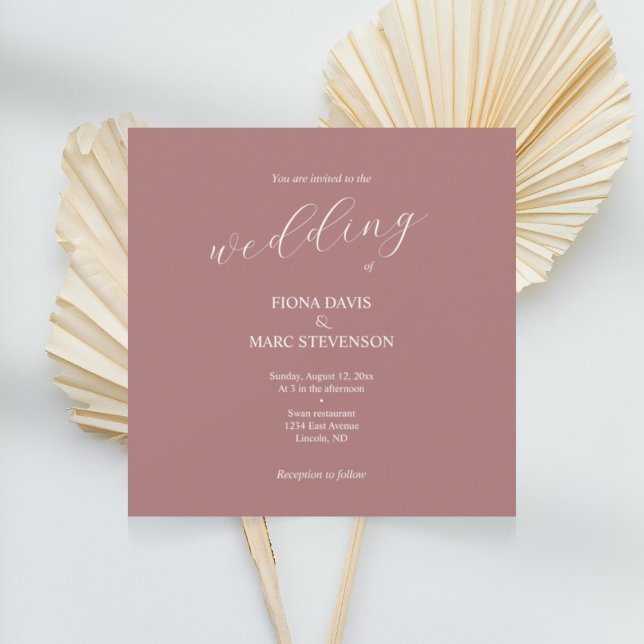 Dusty rose calligraphy wedding invitation  (Creator Uploaded)