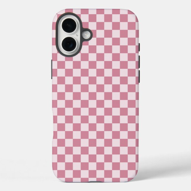 Dusty rose checkerboard pattern Case-Mate iPhone case (Back)