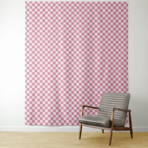Dusty rose checkerboard pattern tapestry
