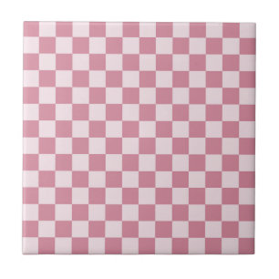 Dusty rose chequerboard pattern ceramic tile