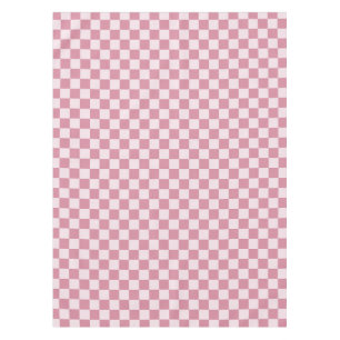 Dusty rose chequerboard pattern tablecloth