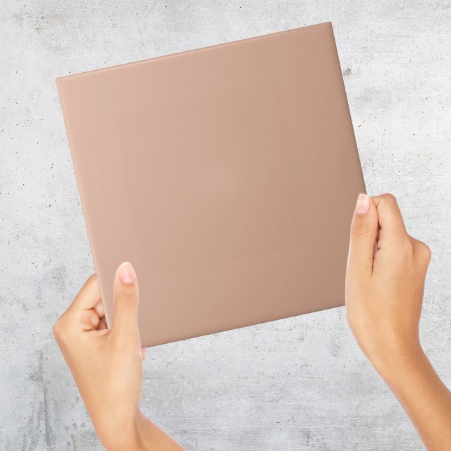 Dusty Rose Color Tile (Solid Cream neutral taupe solid color plain simple ceramic Tile
)