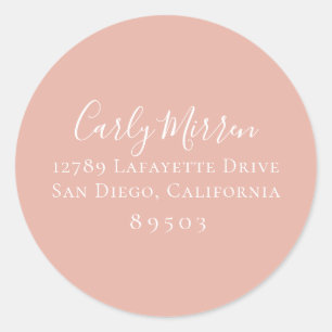 Dusty Rose Colour Return Address Sticker