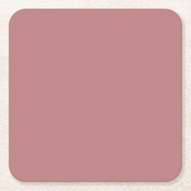 Dusty Rose Colour Template Square Paper Coaster (Front)