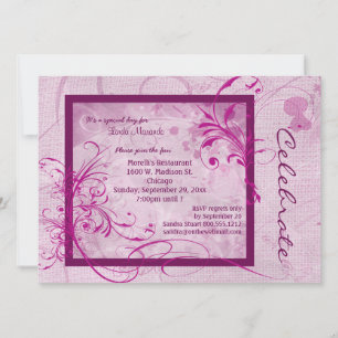 Dusty Rose Coloured Scroll All Occasion Invitation