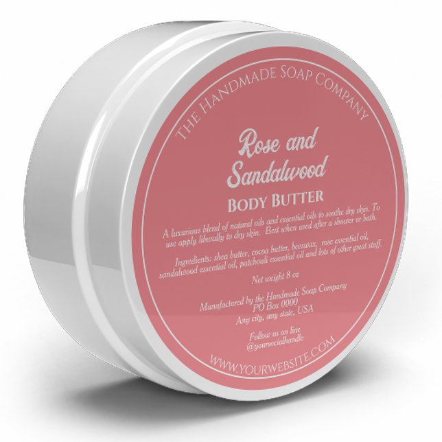 Dusty Rose Cosmetics Jar Label w Ingredients (Creator Uploaded)