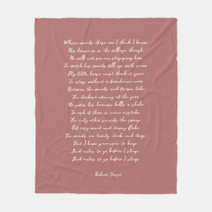Dusty Rose Custom Poem Song Lyric Quote  Fleece Blanket