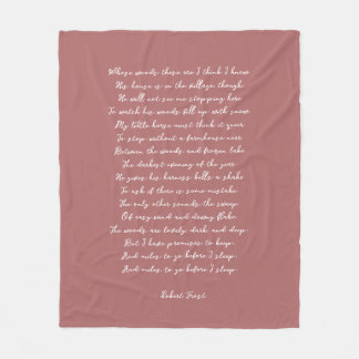 Dusty Rose Custom Poem Song Lyric Quote  Fleece Blanket