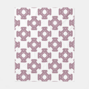 Dusty Rose Damask Pattern Fleece Blanket