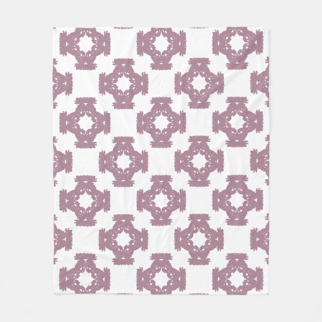 Dusty Rose Damask Pattern Fleece Blanket (Front)