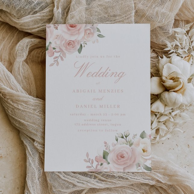 Dusty Rose Divine Blush Wedding  Invitation (Creator Uploaded)