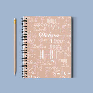 Dusty Rose Editable Name all-over-print Notebook