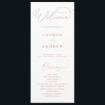 Dusty Rose Elegant Minimalist Wedding Program<br><div class="desc">Beautiful minimalist and classic,  our Dusty Rose Minimalist Wedding Program will be beautiful for your order of service. Fully customisable with all of your wedding program information.</div>