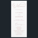 Dusty Rose Elegant Minimalist Wedding Program<br><div class="desc">Beautiful minimalist and classic,  our Dusty Rose Minimalist Wedding Program will be beautiful for your order of service. Fully customisable with all of your wedding program information.</div>