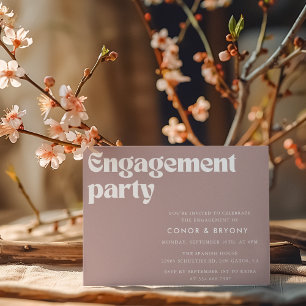 Dusty Rose Engagement Party Invitation