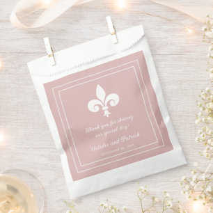 Dusty Rose Fleur de Lis Wedding Favour Bags