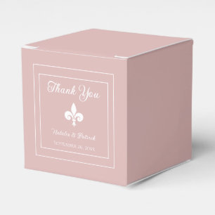 Dusty Rose Fleur de Lis Wedding Favour Boxes