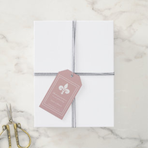 Dusty Rose Fleur de Lis Wedding Gift Tags