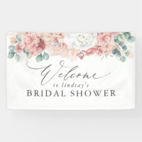 Dusty Rose Floral Bridal / Baby Shower Welcome Ban