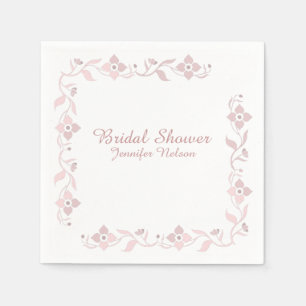 Dusty Rose Floral Bridal Shower Napkins