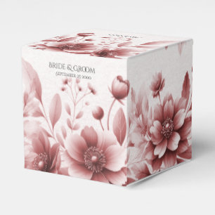 Dusty Rose Floral Favour Box