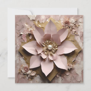 Dusty Rose Floral Flat Card - Any Occasion