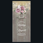 Dusty Rose Floral Mason Jar Rustic Wedding Program<br><div class="desc">Dusty pink rose floral mason jar rustic country wedding programs</div>