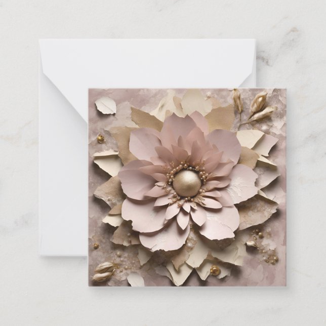 Dusty Rose Floral Note Card - Any Occasion (Front)