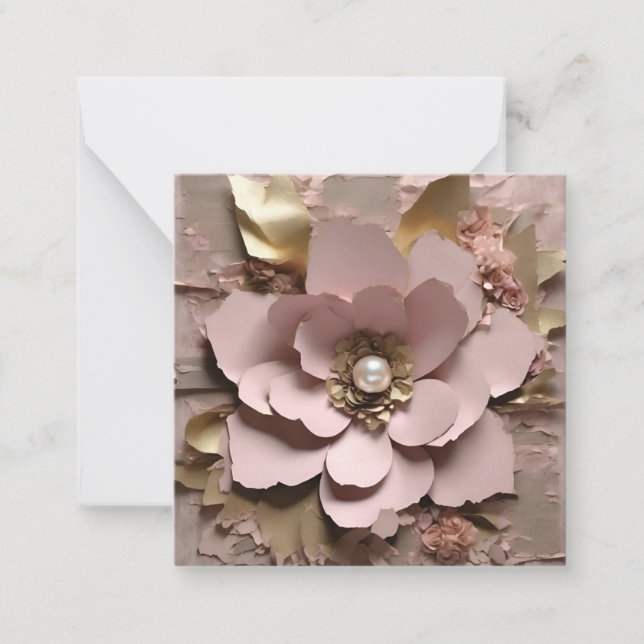 Dusty Rose Floral Note Card - Any Occasion (Front)