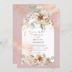 Dusty Rose Floral Pampas Grass REHEARSAL DINNER