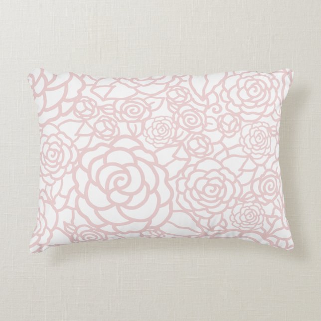 Dusty Rose Floral Pattern Decorative Cushion (Front)