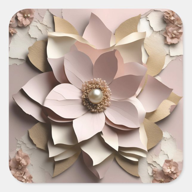 Dusty Rose Floral - Sticker  (Front)