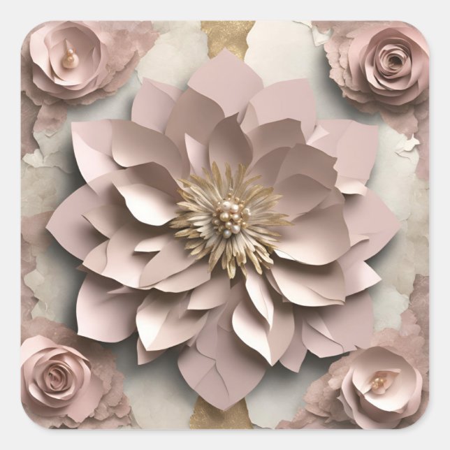 Dusty Rose Floral - Sticker (Front)