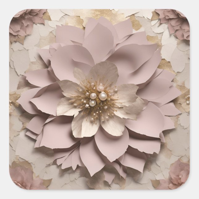 Dusty Rose Floral - Sticker  (Front)