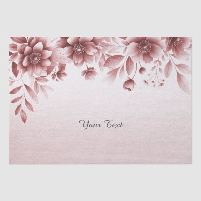 Dusty Rose Floral Tissue Paper (Front)