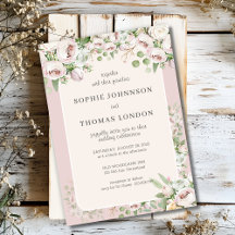 Dusty rose floral watercolor wedding