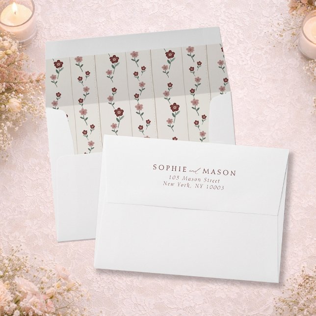 Dusty Rose Floral Wedding Envelope (Creator Uploaded)