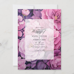 Dusty Rose Floral Wedding Invitation