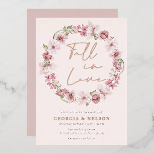 Dusty Rose Floral Wreath Fall In love Wedding