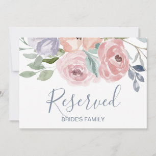 Dusty Rose Florals Wedding Reserved Sign Invitation