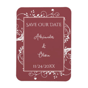 Dusty Rose Flourish Save The Date Magnet