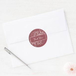 Dusty Rose Flourish Wedding Thank You Stickers