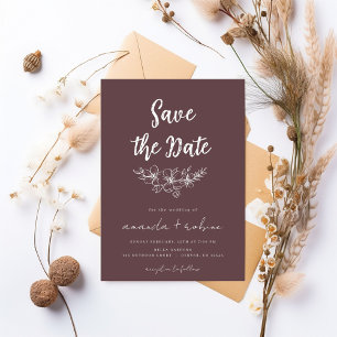 Dusty Rose Flower Save the Date Wedding Invitation