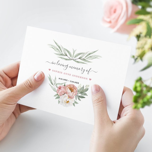 Dusty Rose Flowers Share a Memory Attendance  Announcement (Creator Uploaded)