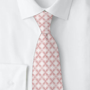 Dusty Rose Geometric Floral Tie