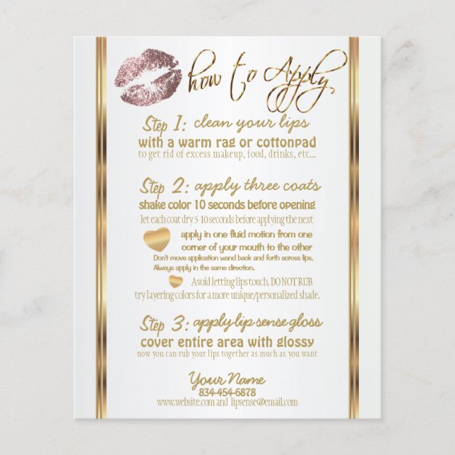 Dusty Rose Glitter Lip Instructions 2 Flyer (Front)