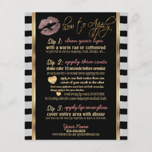 Dusty Rose Glitter Lip with Stripes Instructions Flyer
